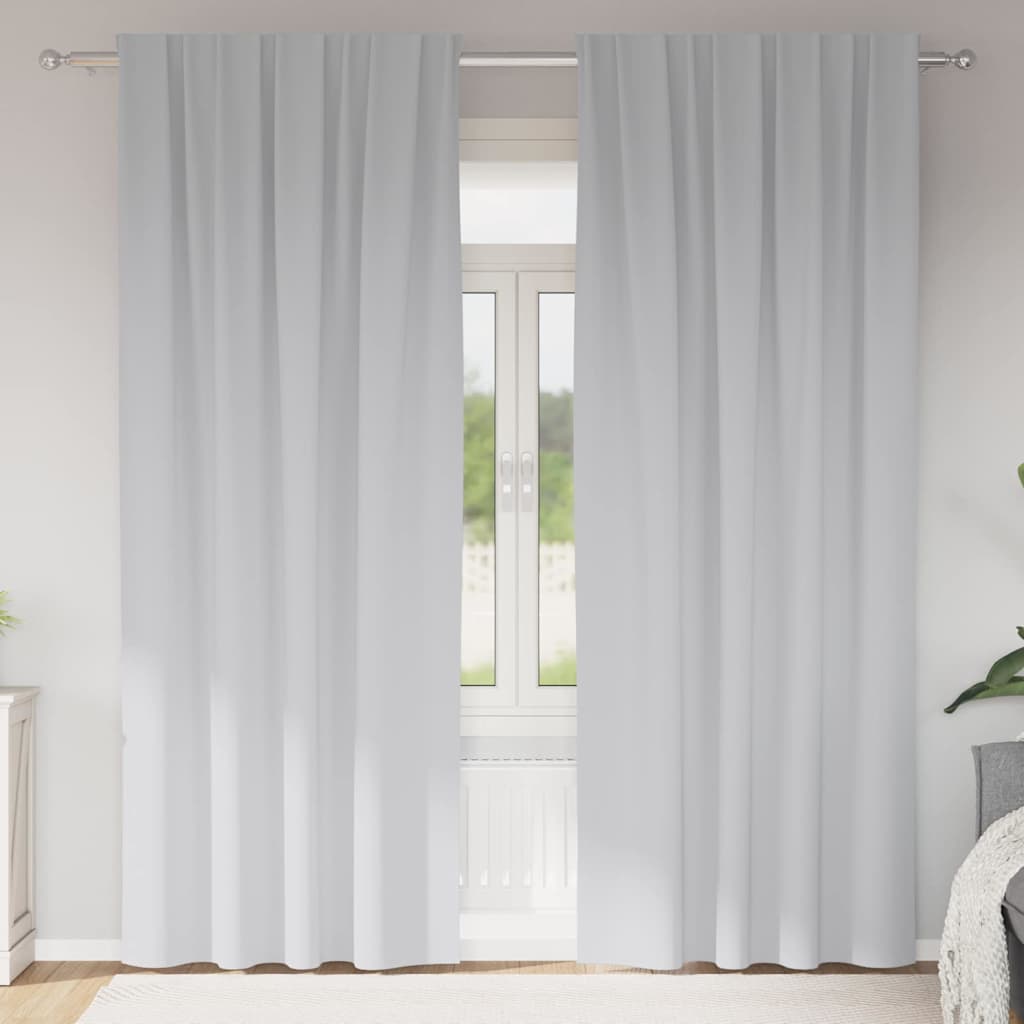 Blackout Curtains with Rings 2 pcs Pale Grey 245 x 140 cm