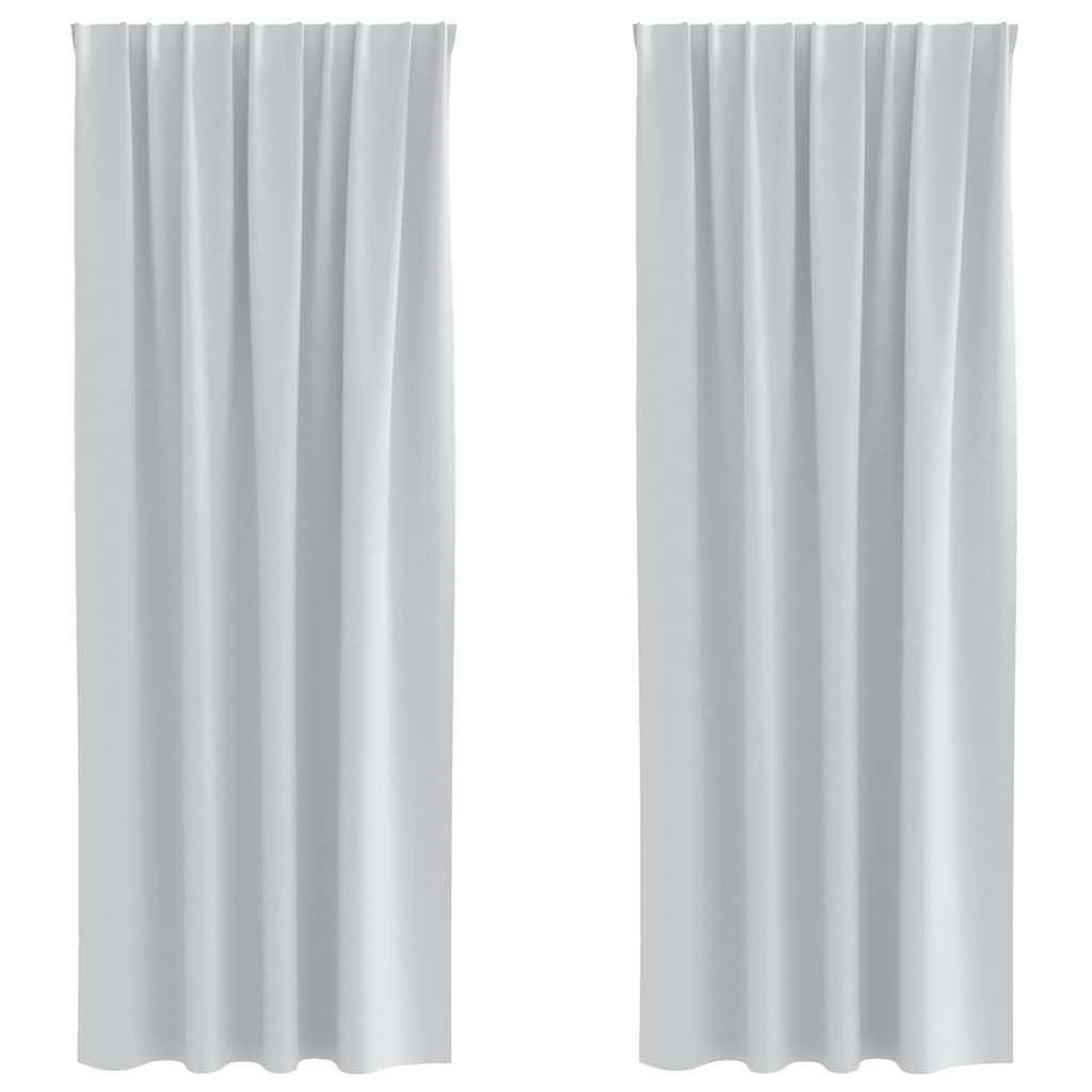 Blackout Curtains with Rings 2 pcs Pale Grey 245 x 140 cm