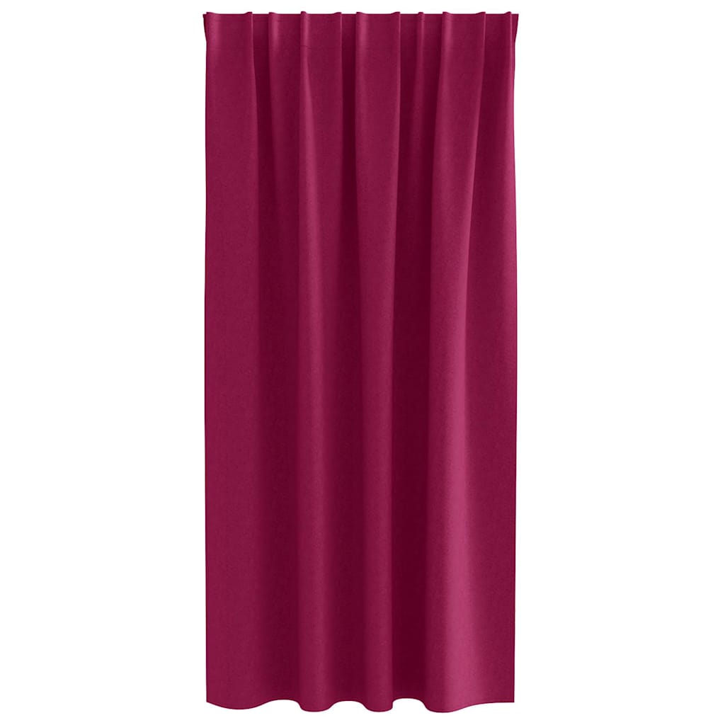 Blackout Curtains with Rings 2 pcs Wine Red 175 x 140 cm