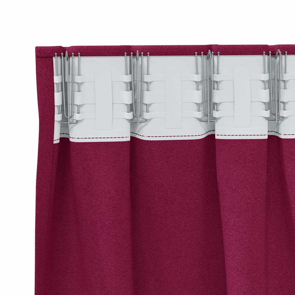 Blackout Curtains with Rings 2 pcs Wine Red 245 x 140 cm