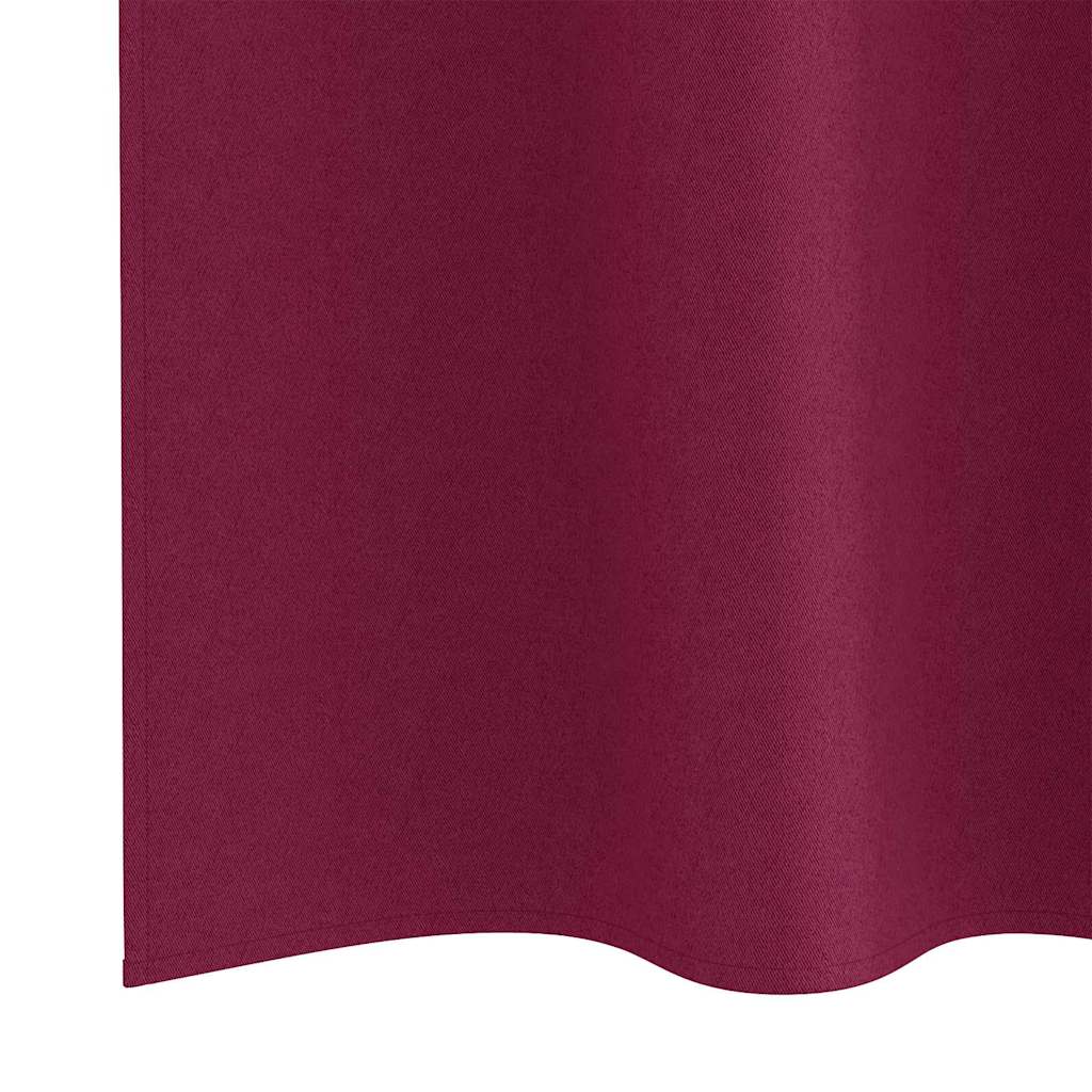 Blackout Curtains with Rings 2 pcs Wine Red 245 x 140 cm