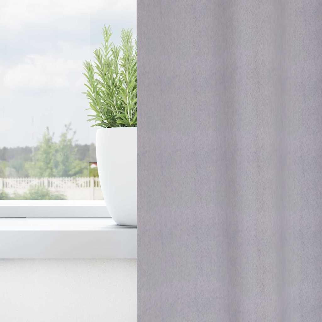Blackout Curtains with Rings 2 pcs Metal Grey 175 x 140 cm