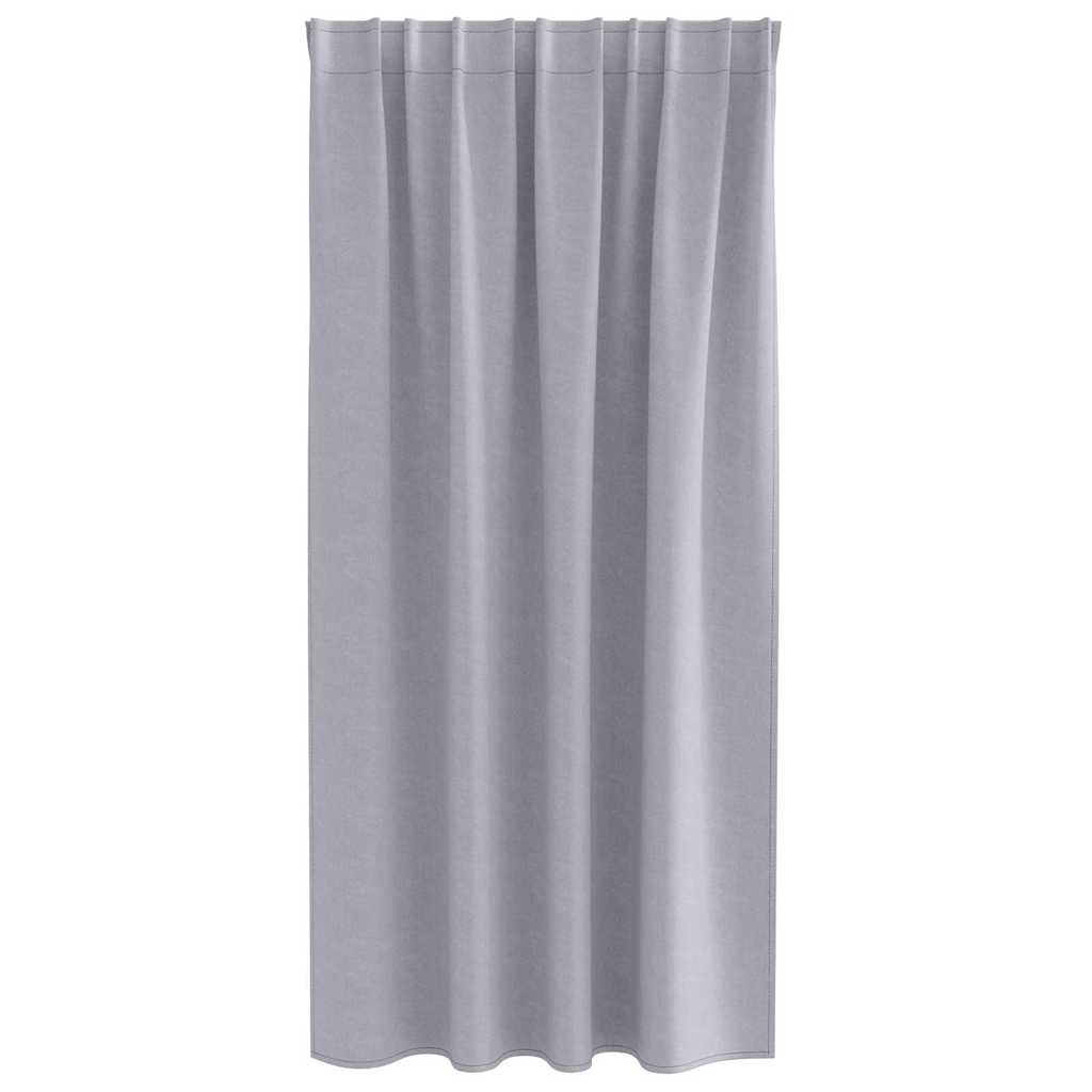 Blackout Curtains with Rings 2 pcs Metal Grey 175 x 140 cm