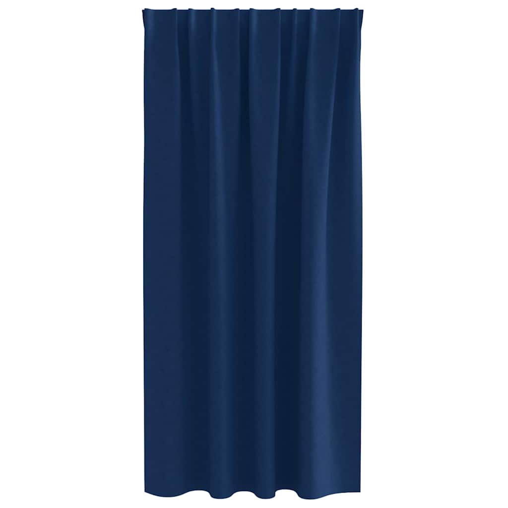 Blackout Curtains with Rings 2 pcs Dark Blue 175 x 140 cm