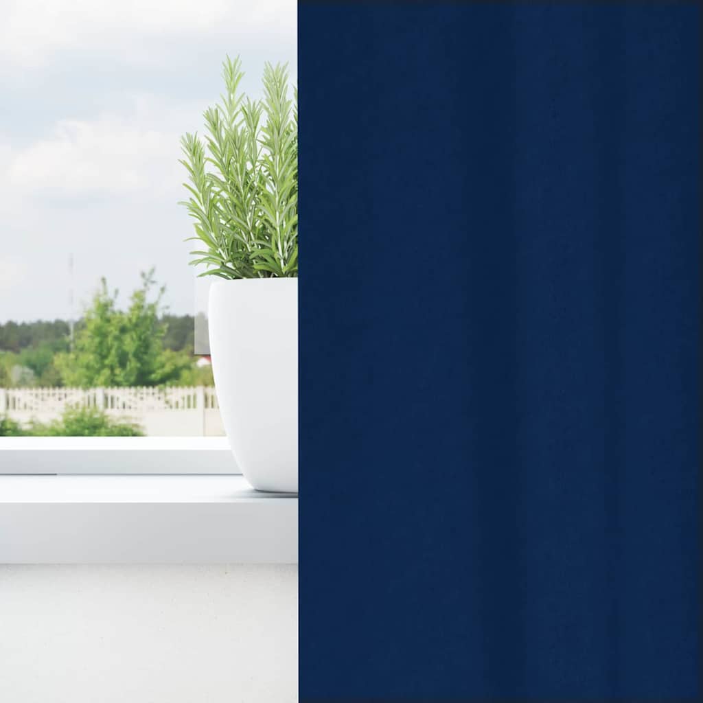 Blackout Curtains with Rings 2 pcs Dark Blue 225 x 140 cm