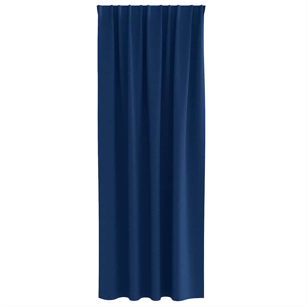 Blackout Curtains with Rings 2 pcs Dark Blue 245 x 140 cm