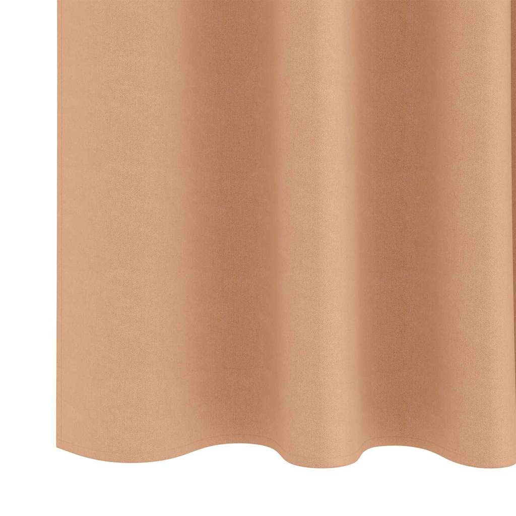 Blackout Curtains with Rings 2 pcs Light Brown 260 x 140 cm