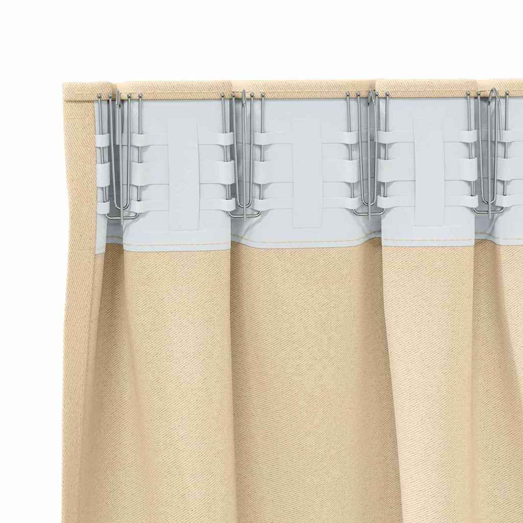 Blackout Curtains with Rings 2 pcs Cream 140 x 140 cm Polyester