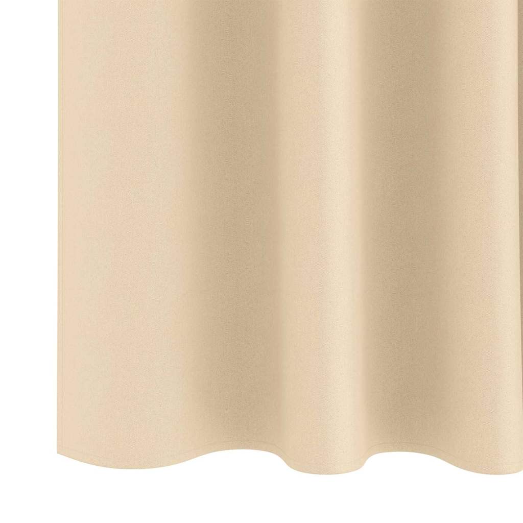 Blackout Curtains with Rings 2 pcs Cream 140 x 140 cm Polyester