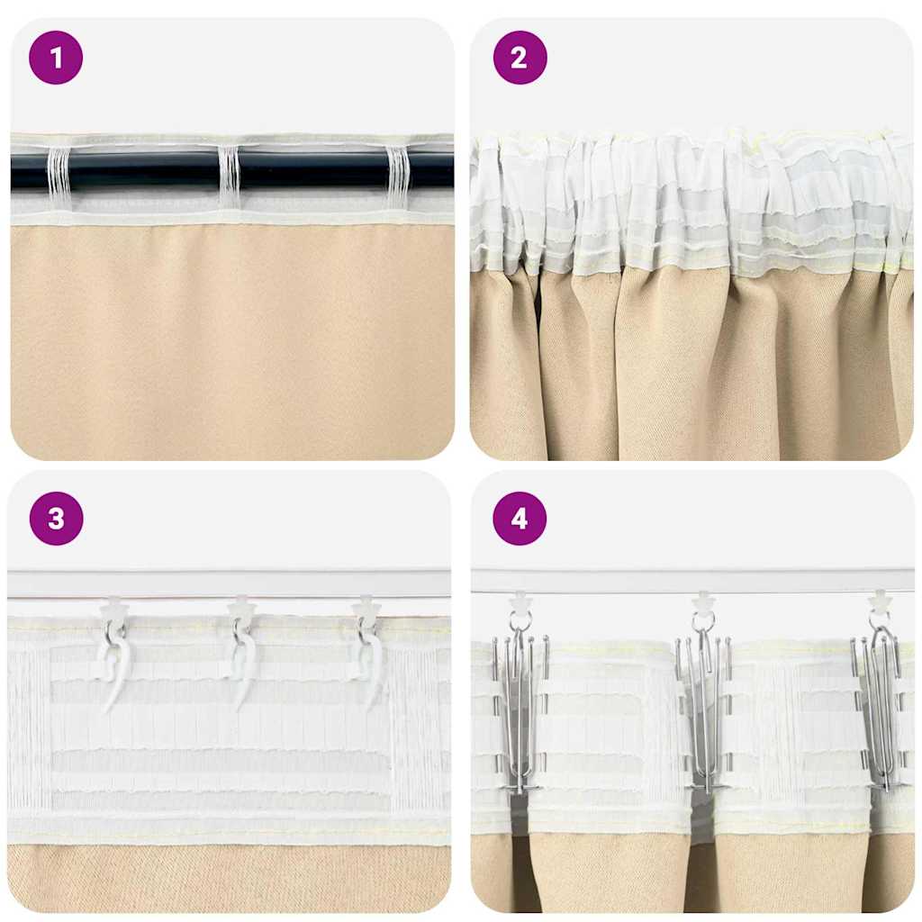 Blackout Curtains with Rings 2 pcs Cream 140 x 140 cm Polyester