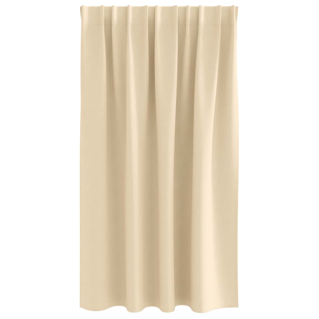 Blackout Curtains with Rings 2 pcs Cream 140 x 140 cm Polyester