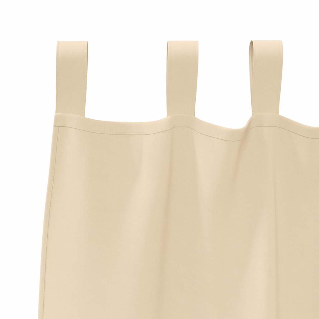 Blackout Curtains with Rings 2 pcs Cream 225 x 140 cm Polyester
