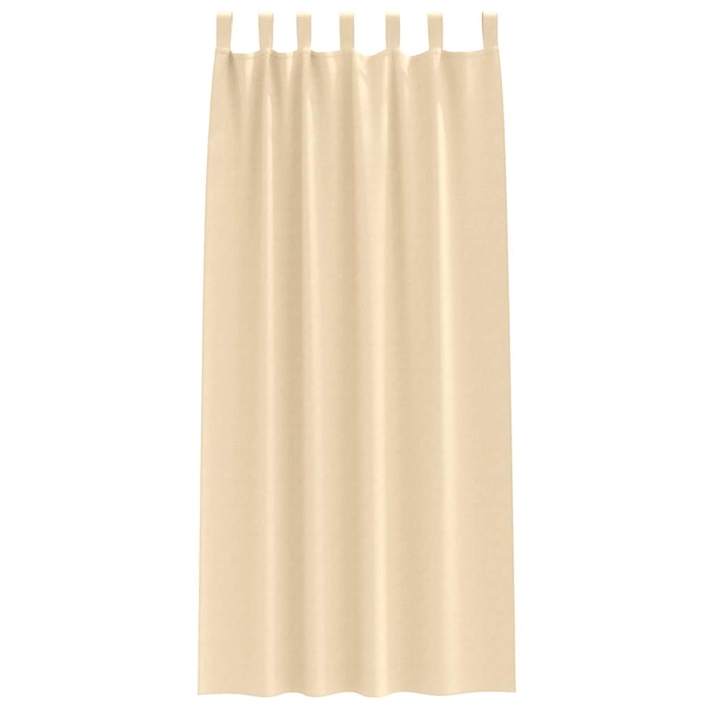 Blackout Curtains with Rings 2 pcs Cream 225 x 140 cm Polyester