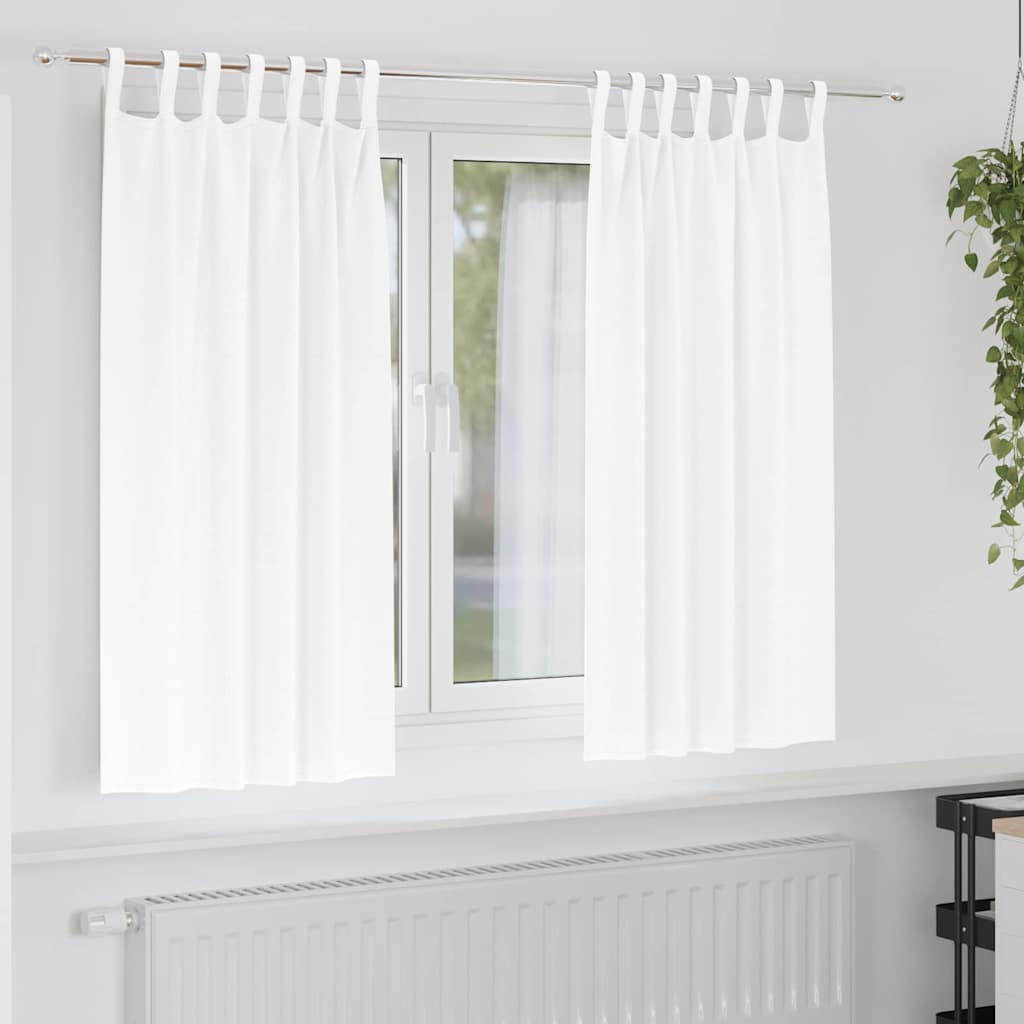 Blackout Curtains with Rings 2 pcs Pure White 175 x 140 cm