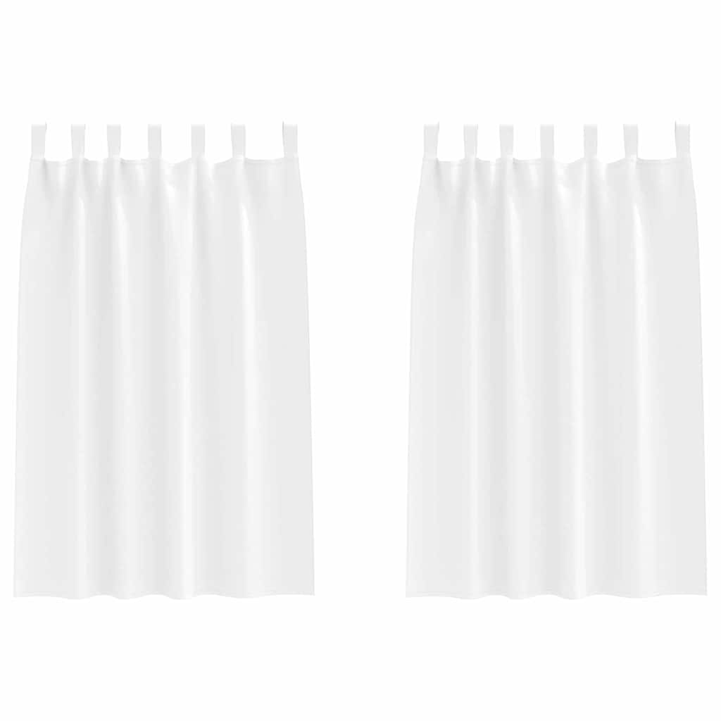 Blackout Curtains with Rings 2 pcs Pure White 175 x 140 cm