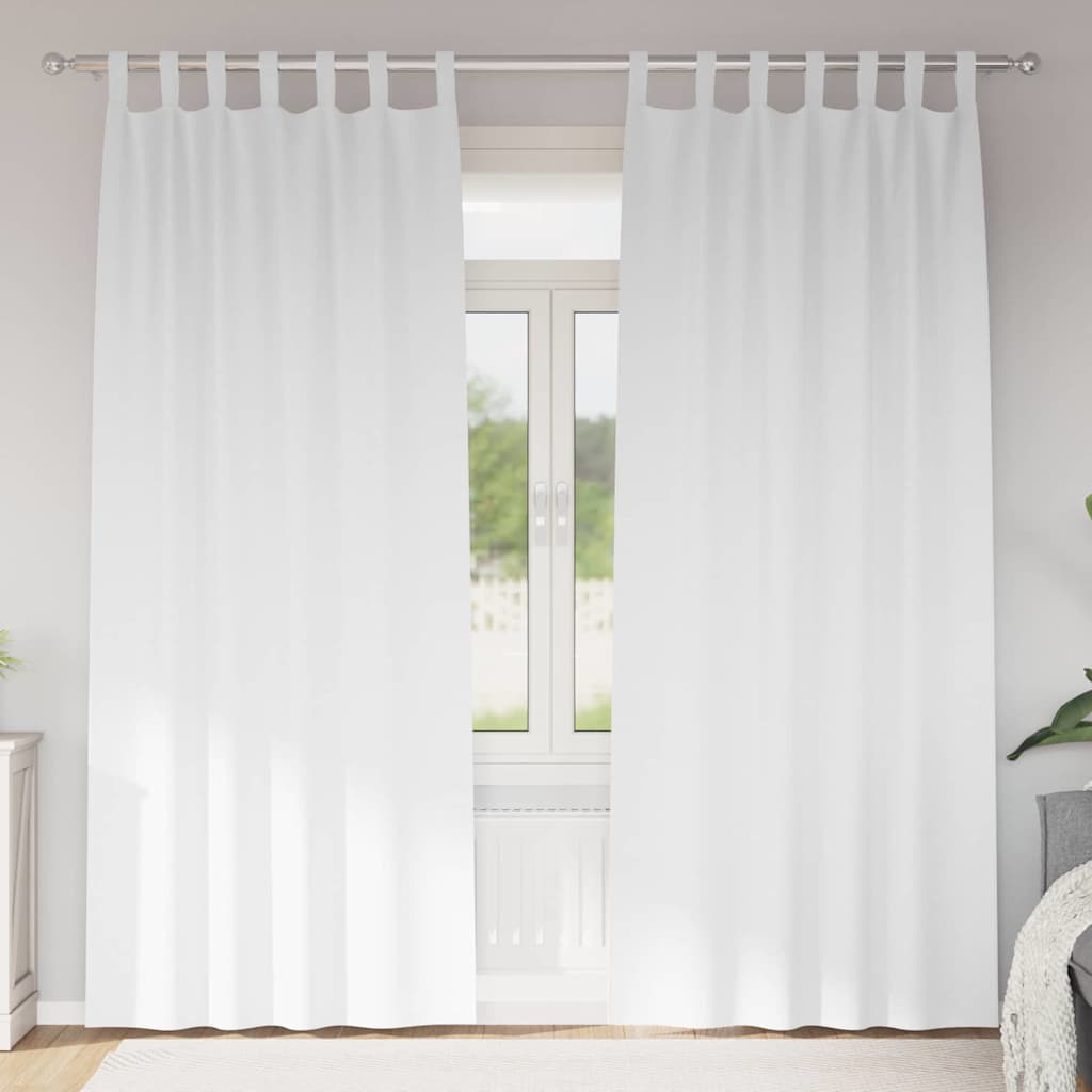Blackout Curtains with Rings 2 pcs Pure White 245 x 140 cm