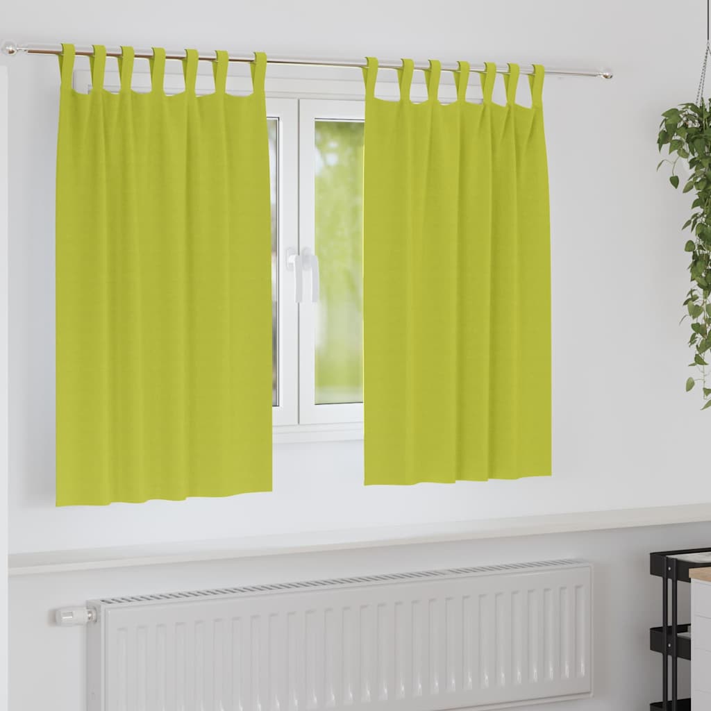 Blackout Curtains with Rings 2 pcs Green 140 x 140 cm Polyester