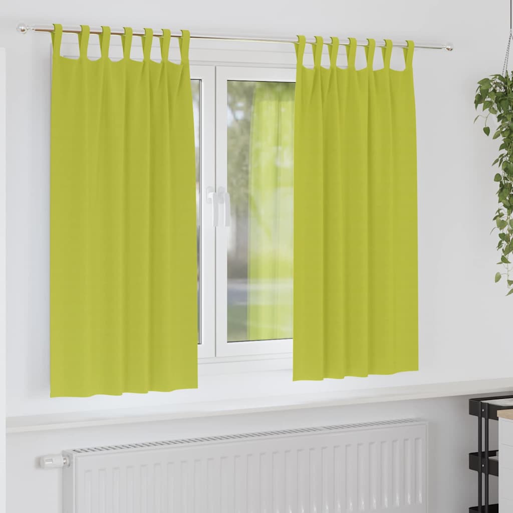 Blackout Curtains with Rings 2 pcs Green 175 x 140 cm Polyester