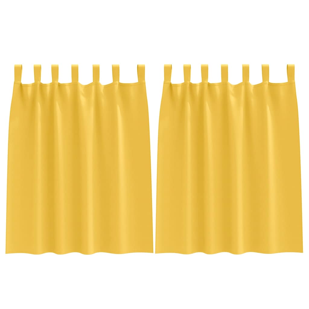 Blackout Curtains with Rings 2 pcs Mustard Yellow 140 x 140 cm