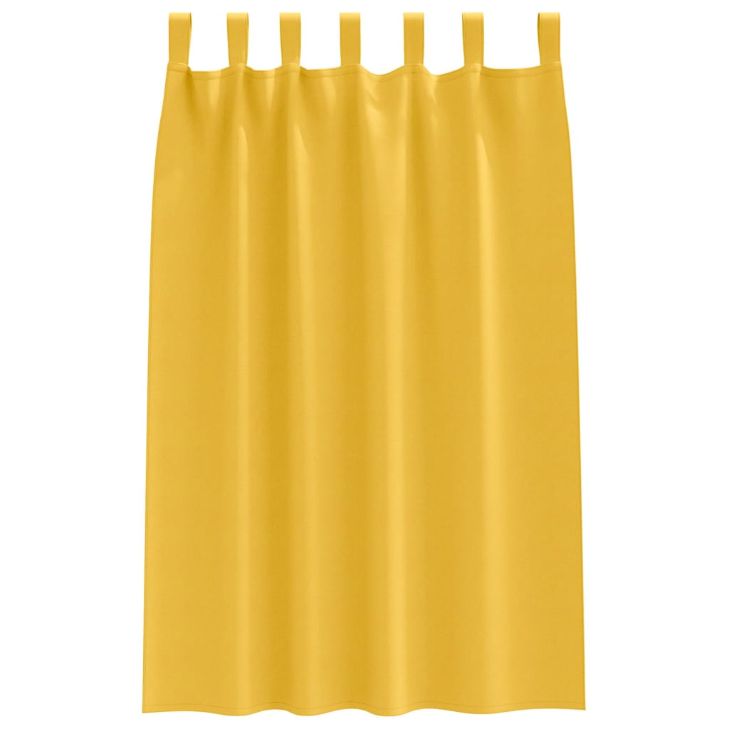 Blackout Curtains with Rings 2 pcs Mustard Yellow 175 x 140 cm