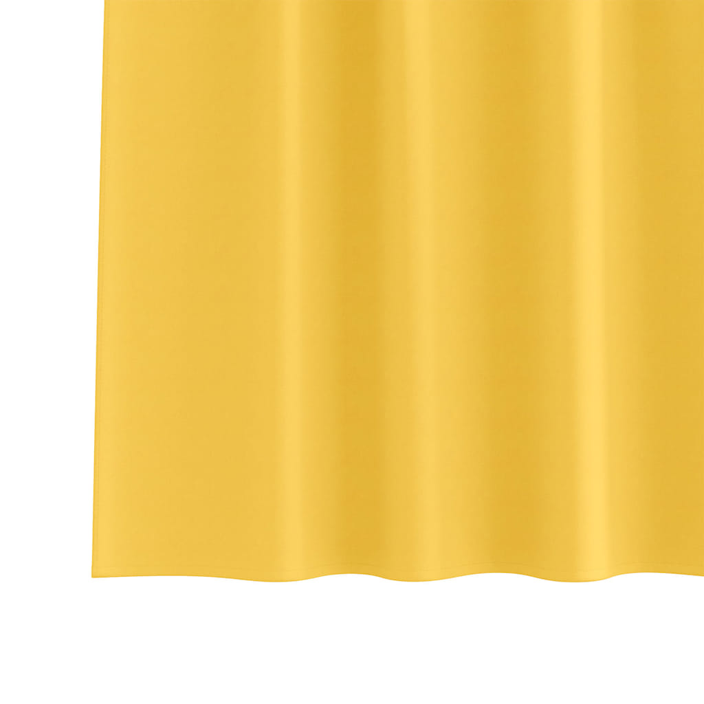 Blackout Curtains with Rings 2 pcs Mustard Yellow 260 x 140 cm