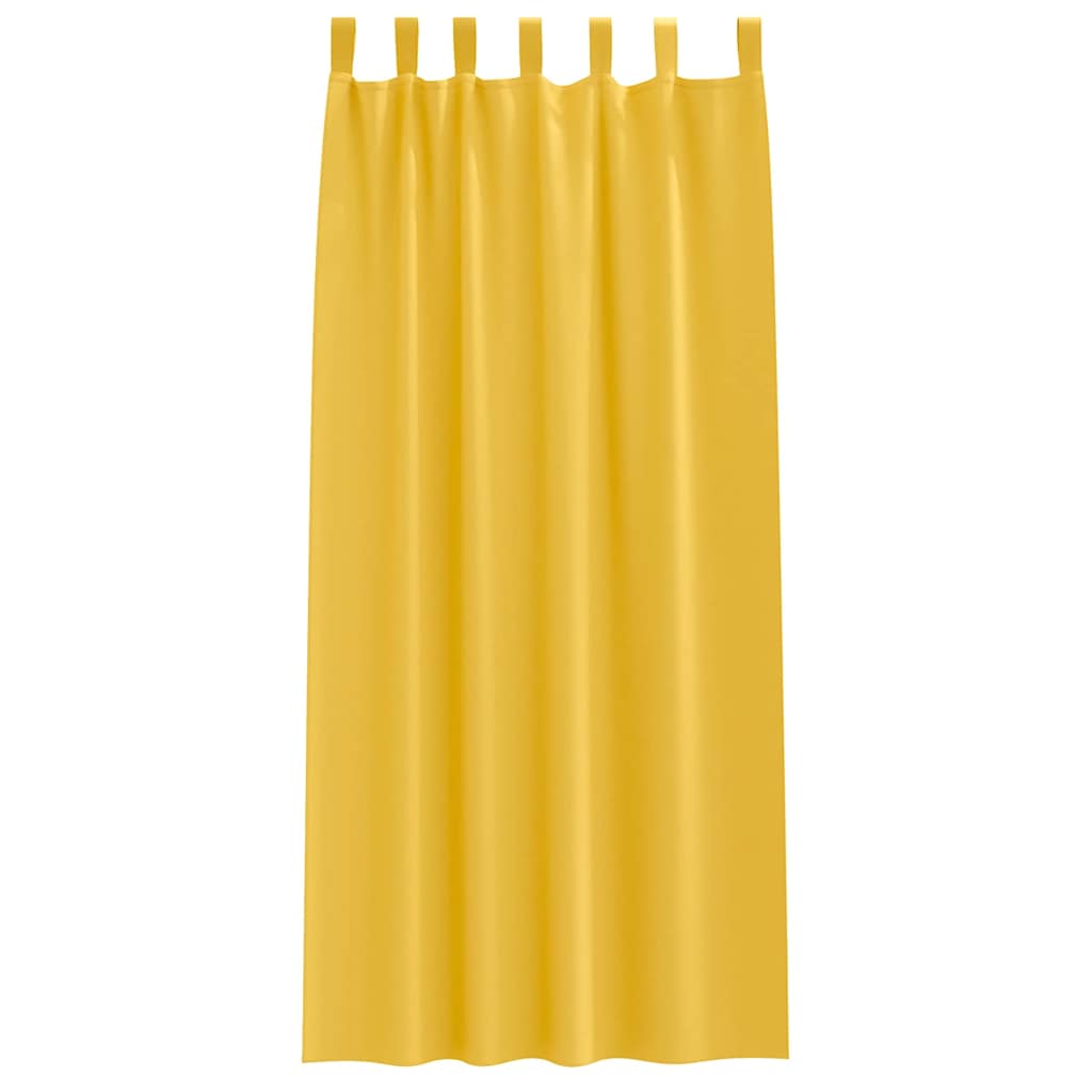 Blackout Curtains with Rings 2 pcs Mustard Yellow 260 x 140 cm