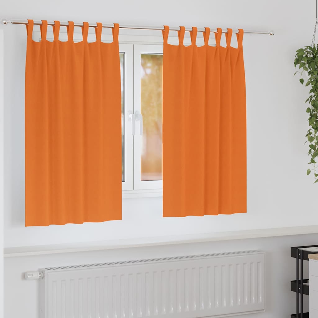 Blackout Curtains with Rings 2 pcs Bright Orange 140 x 140 cm
