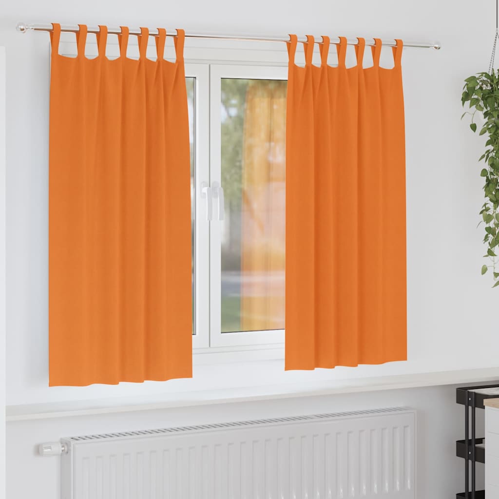Blackout Curtains with Rings 2 pcs Bright Orange 175 x 140 cm