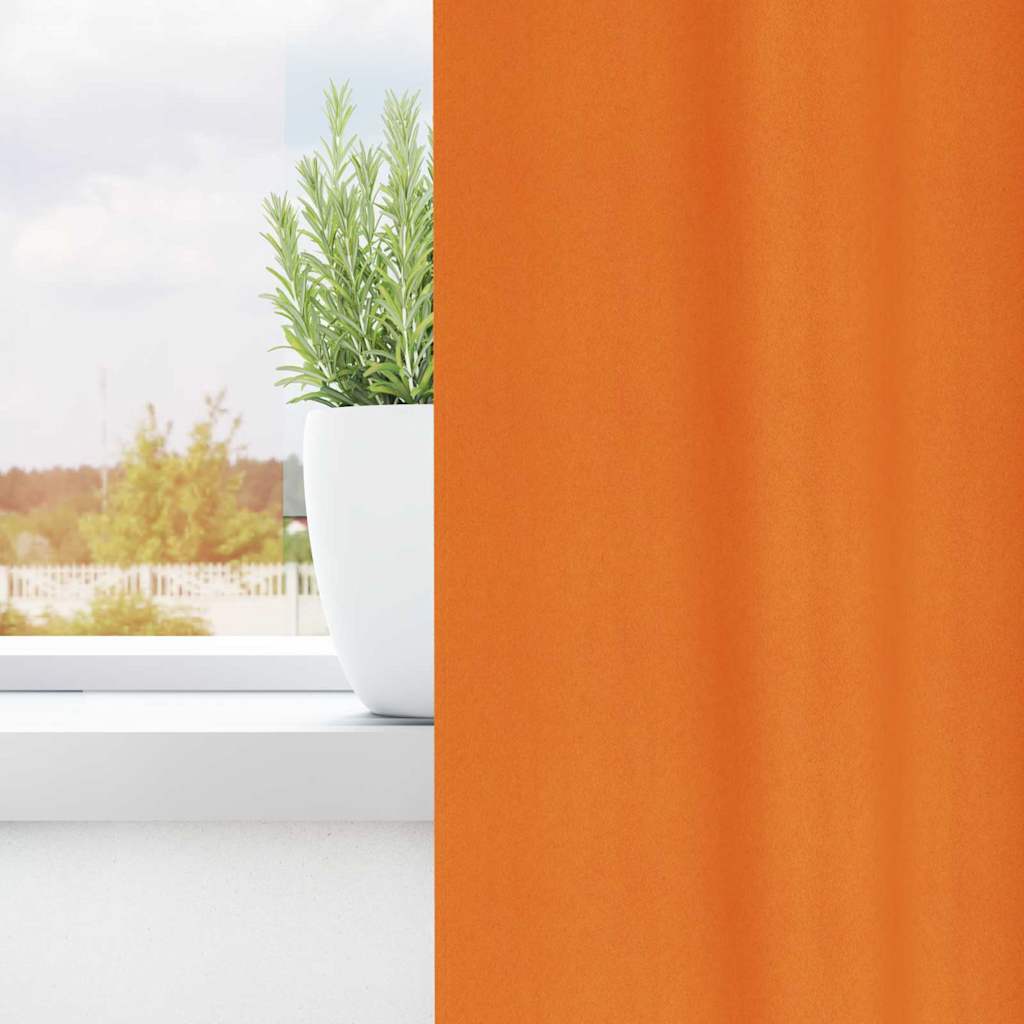 Blackout Curtains with Rings 2 pcs Bright Orange 245 x 140 cm