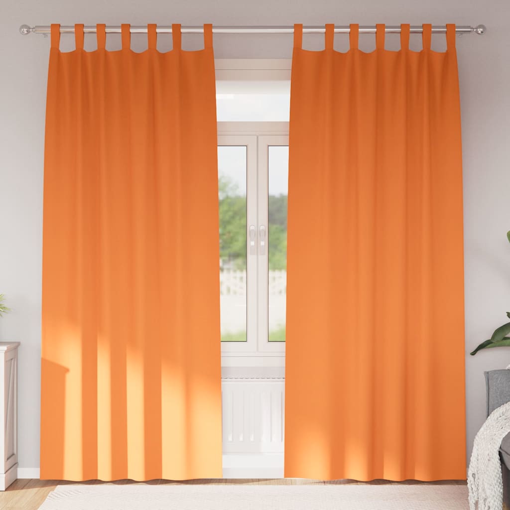 Blackout Curtains with Rings 2 pcs Bright Orange 245 x 140 cm