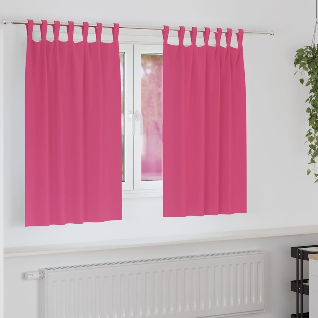 Blackout Curtains with Rings 2 pcs Bright Pink 140 x 140 cm