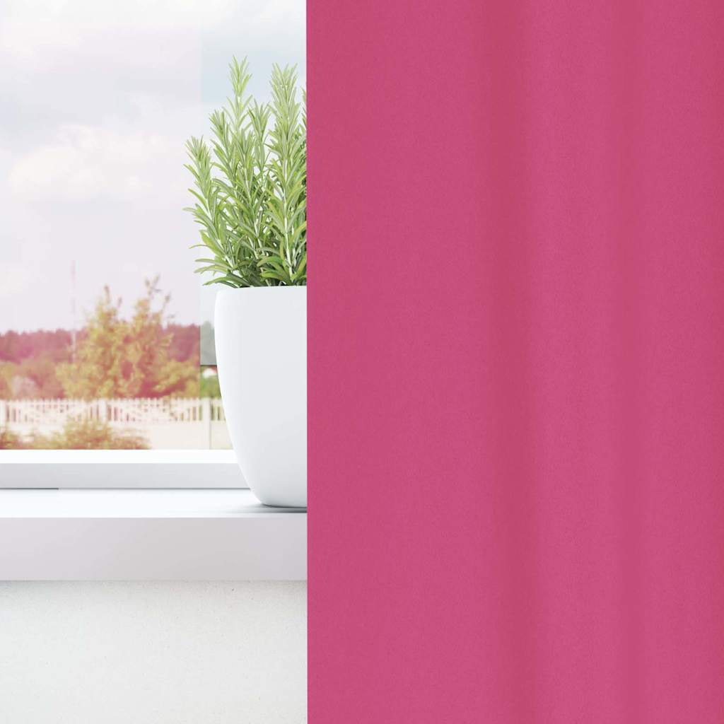 Blackout Curtains with Rings 2 pcs Bright Pink 260 x 140 cm
