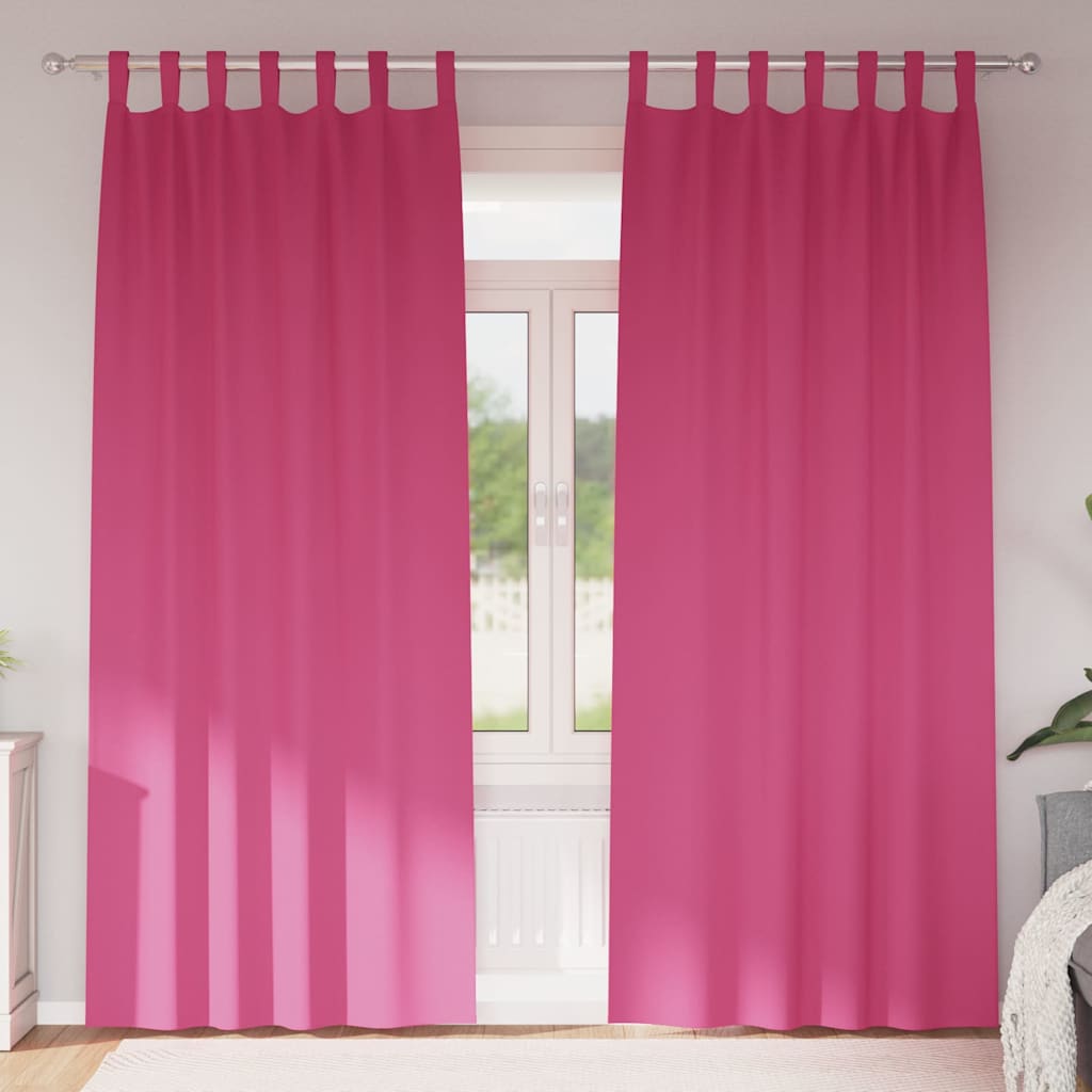 Blackout Curtains with Rings 2 pcs Bright Pink 260 x 140 cm