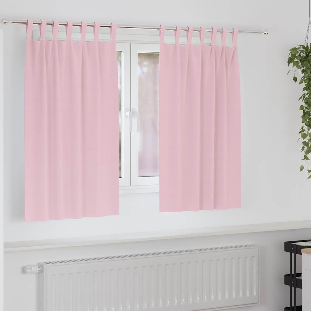 Blackout Curtains with Rings 2 pcs Baby Pink 140 x 140 cm