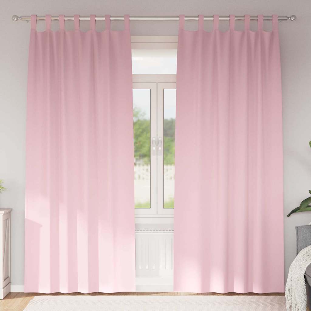 Blackout Curtains with Rings 2 pcs Baby Pink 260 x 140 cm