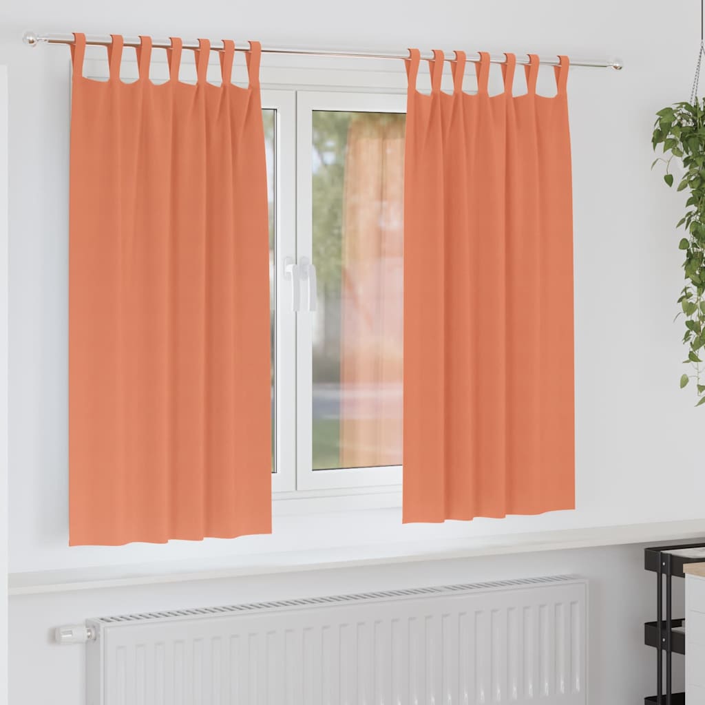 Blackout Curtains with Rings 2 pcs Terracotta 175 x 140 cm