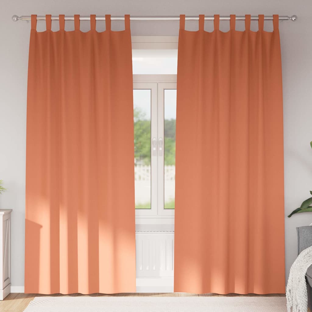 Blackout Curtains with Rings 2 pcs Terracotta 245 x 140 cm