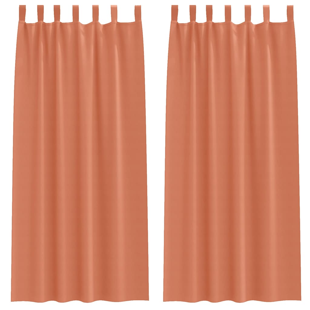 Blackout Curtains with Rings 2 pcs Terracotta 245 x 140 cm