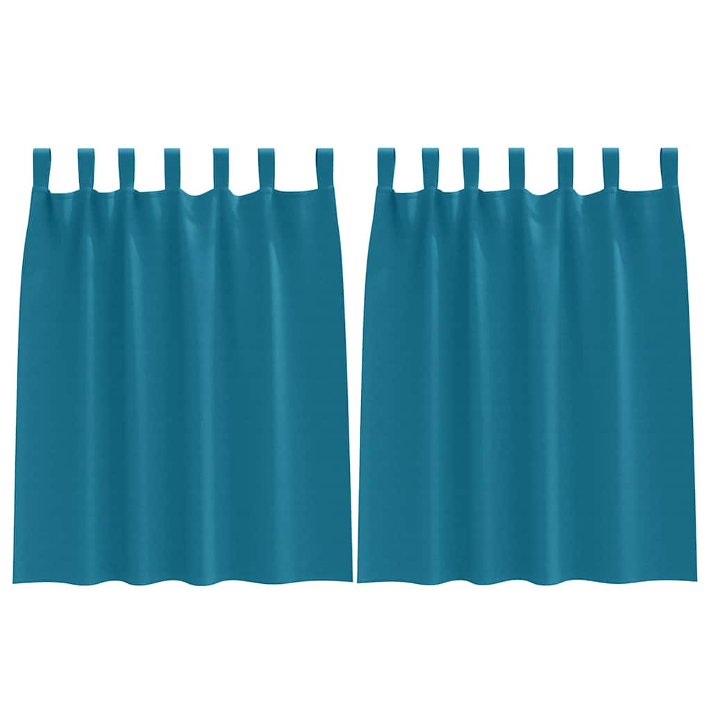 Blackout Curtains with Rings 2 pcs Turquoise 140 x 140 cm