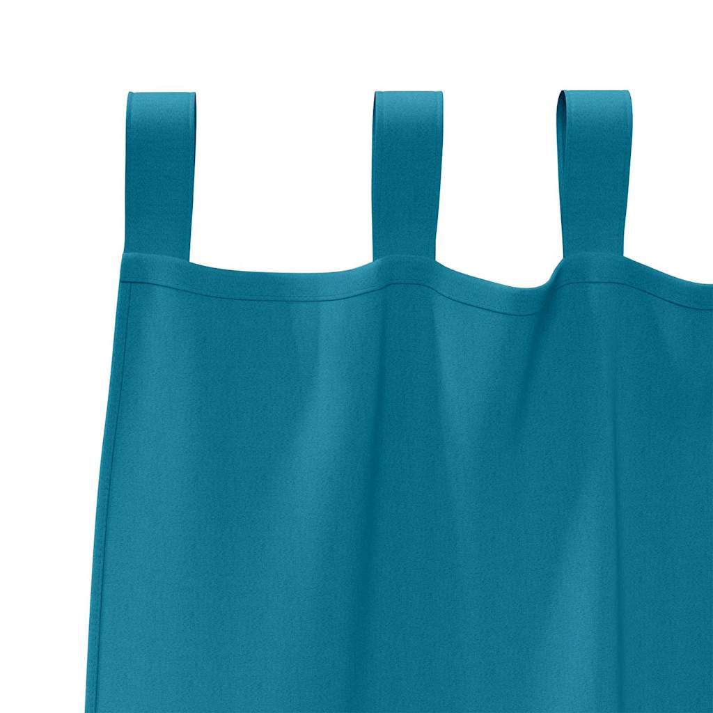 Blackout Curtains with Rings 2 pcs Turquoise 225 x 140 cm