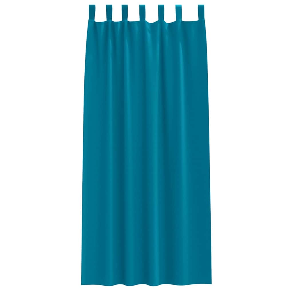Blackout Curtains with Rings 2 pcs Turquoise 225 x 140 cm
