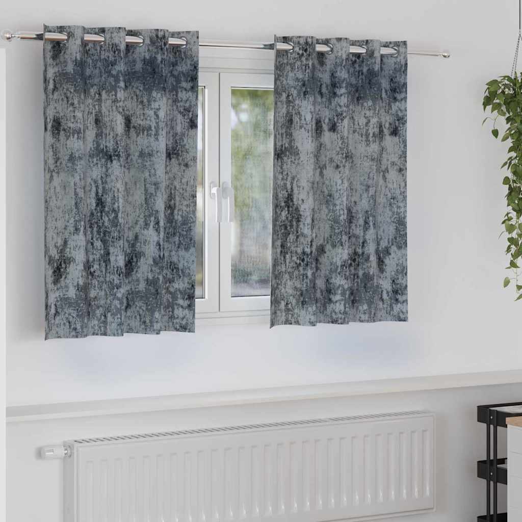 Velvet Curtains 2 pcs Silver Grey 140 x 140 cm Velvet