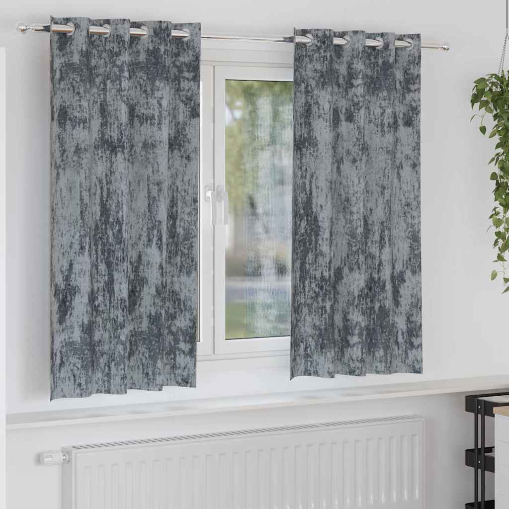 Velvet Curtains 2 pcs Silver Grey 175 x 140 cm Velvet