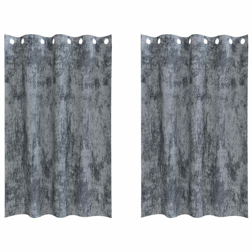 Velvet Curtains 2 pcs Silver Grey 175 x 140 cm Velvet