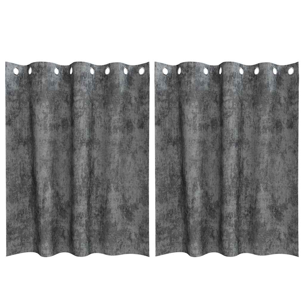 Velvet Curtains with Curtains 2 pcs Grey 140 x 140 cm Velvet