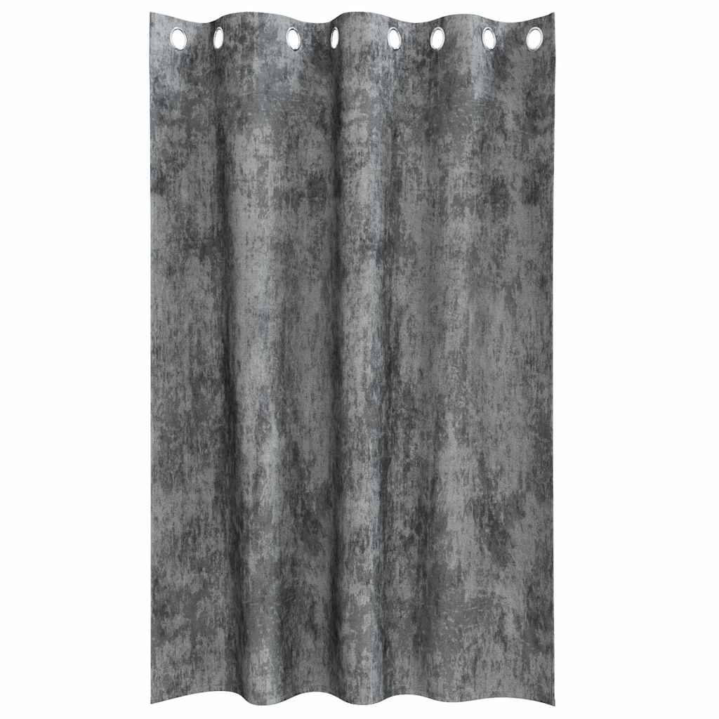 Velvet Curtains with Curtains 2 pcs Grey 175 x 140 cm Velvet