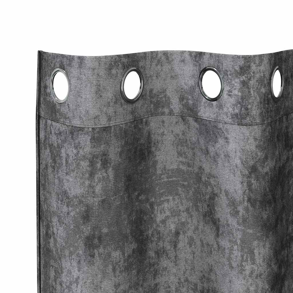 Velvet Curtains with Curtains 2 pcs Grey 225 x 140 cm Velvet
