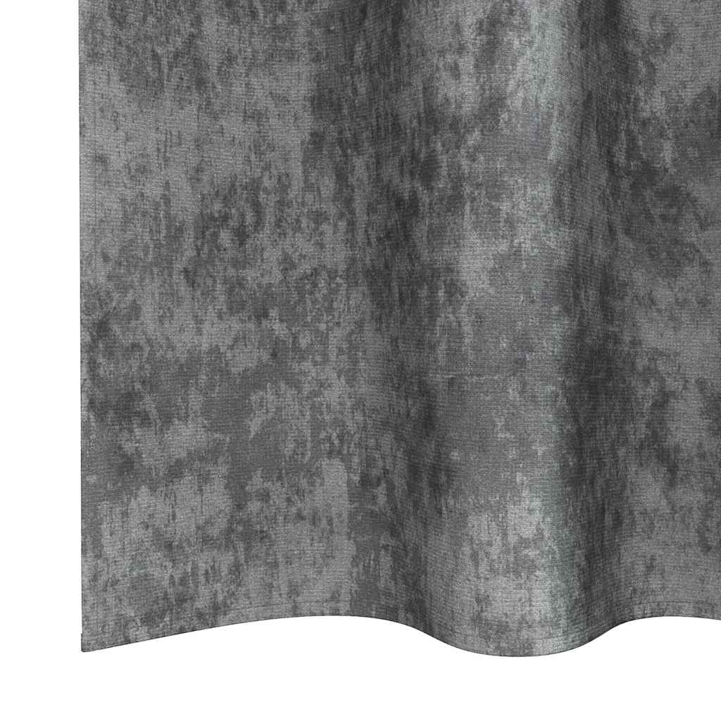 Velvet Curtains with Curtains 2 pcs Grey 245 x 140 cm Velvet