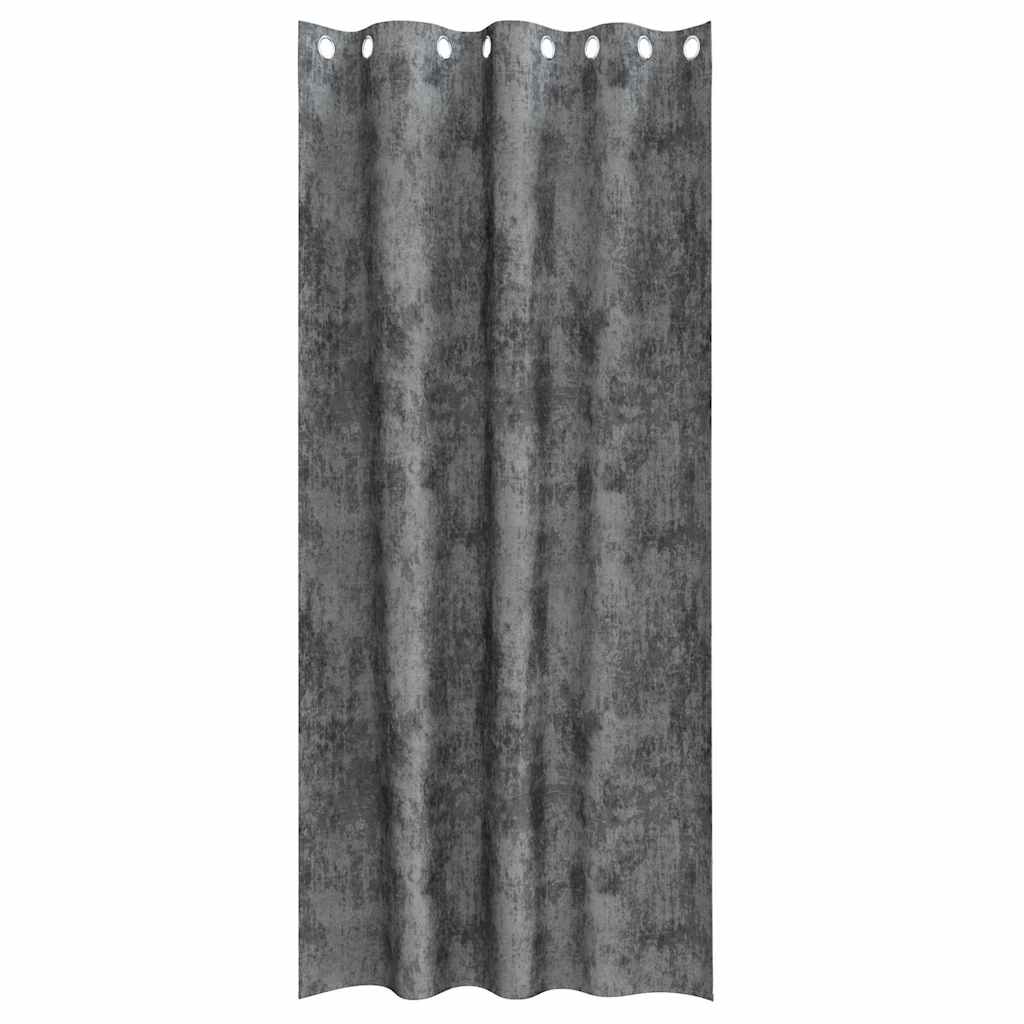 Velvet Curtains with Curtains 2 pcs Grey 245 x 140 cm Velvet