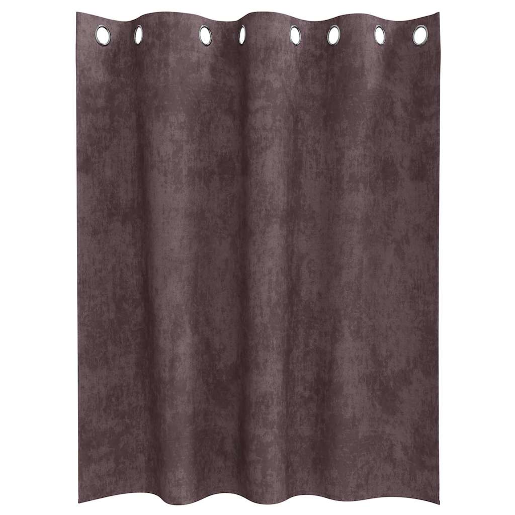 Velvet Curtains with Curtains 2 pcs Brown 140 x 140 cm Velvet
